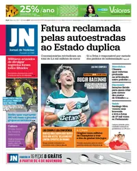 Capa do Jornal de Notícias de quinta-feira, 22 de outubro de 2026