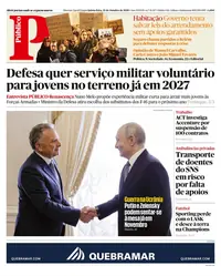 Capa do Público de quinta-feira, 22 de outubro de 2026