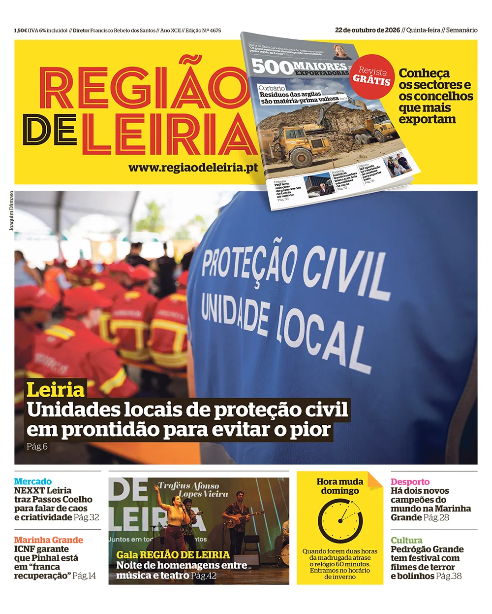 Capa do Região de Leiria de quinta-feira, 22 de outubro de 2026