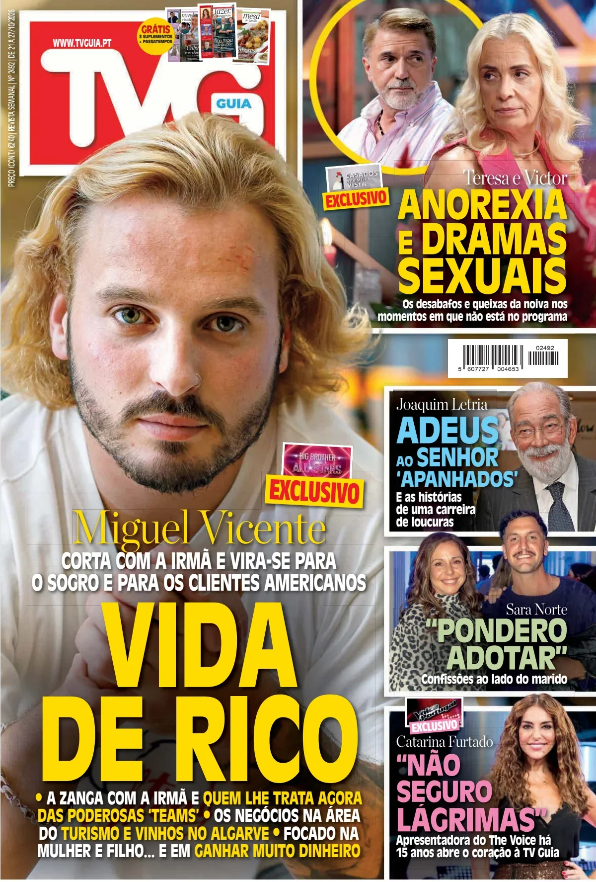 Capa do TV Guia de quinta-feira, 22 de outubro de 2026