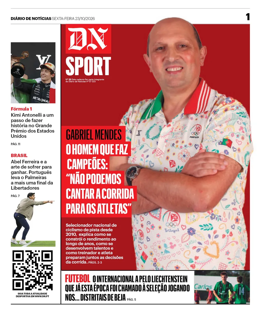 Capa do DN Sport de sexta-feira, 23 de outubro de 2026