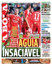 Capa do A Bola de domingo, 25 de outubro de 2026