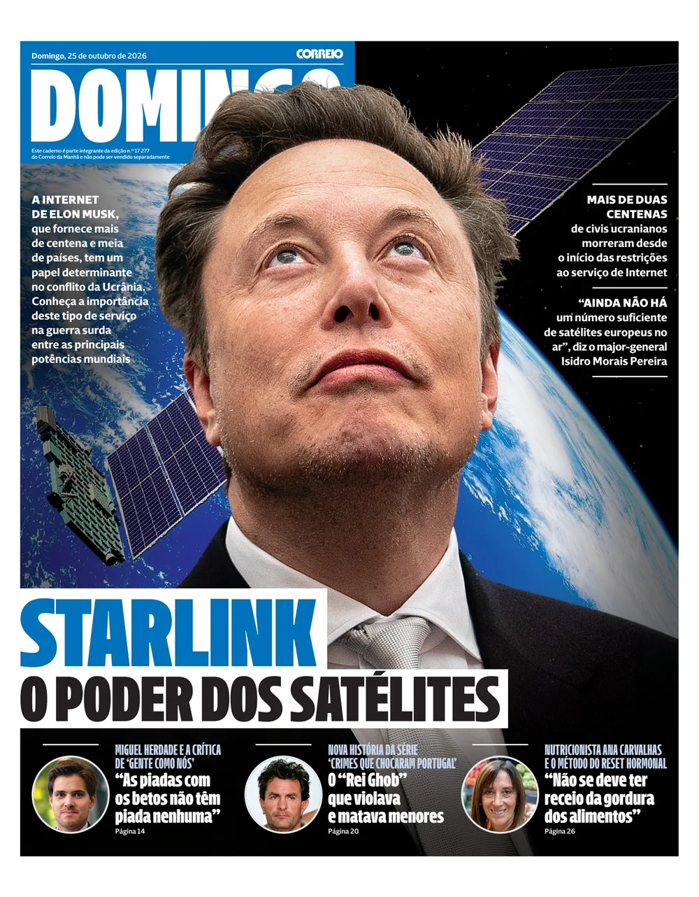 Capa do Domingo de domingo, 25 de outubro de 2026