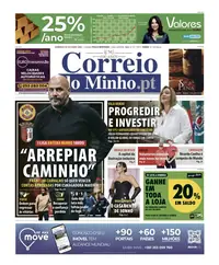 Capa do Correio do Minho de domingo, 25 de outubro de 2026