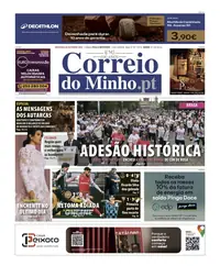 Capa do Correio do Minho de segunda-feira, 26 de outubro de 2026