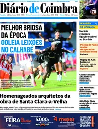 Capa do Diário de Coimbra de segunda-feira, 26 de outubro de 2026