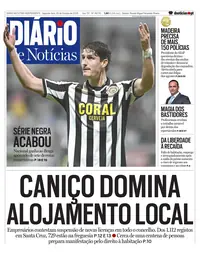 Capa do Diário de Notícias da Madeira de segunda-feira, 26 de outubro de 2026